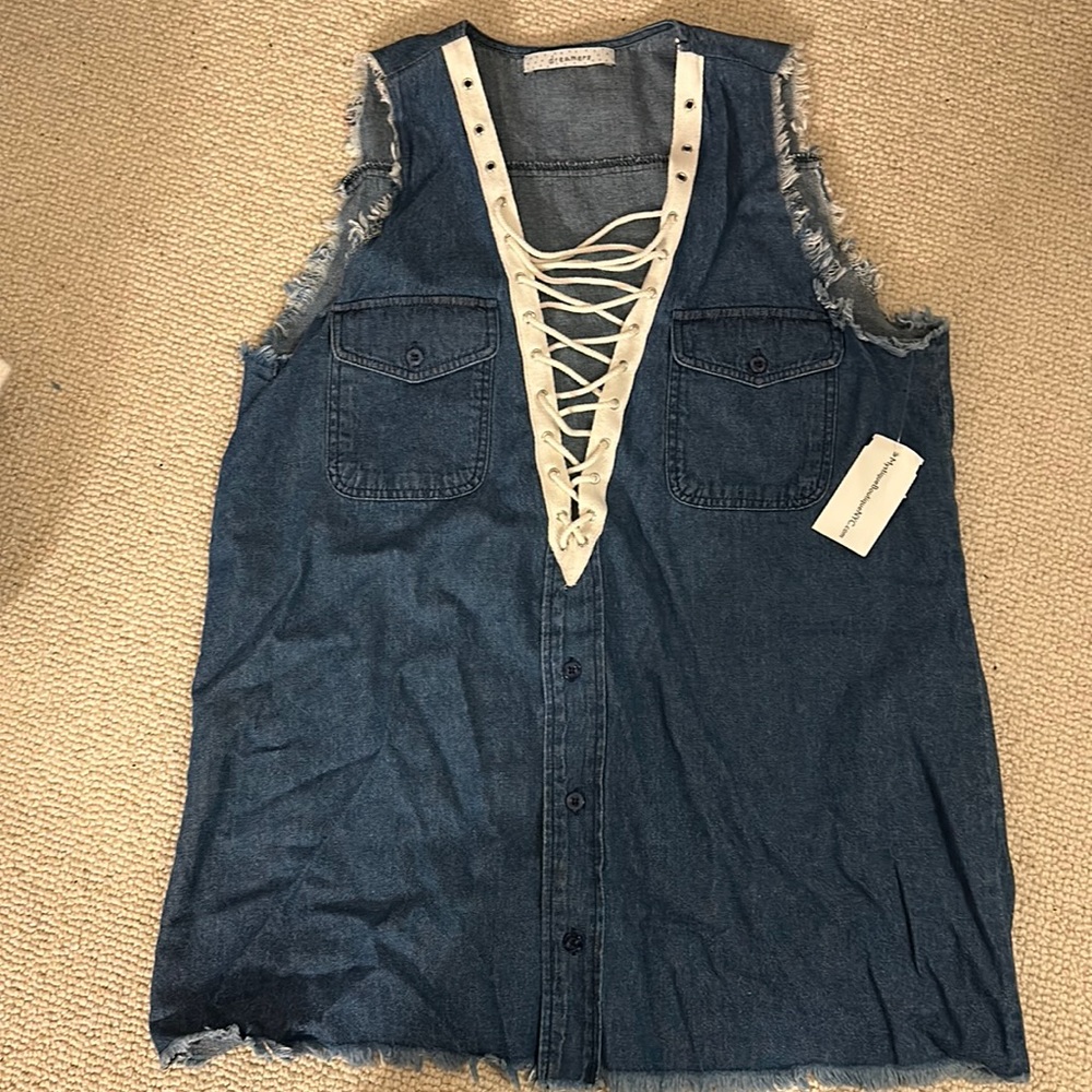Jean Tie Up New with Tag oversized Tank